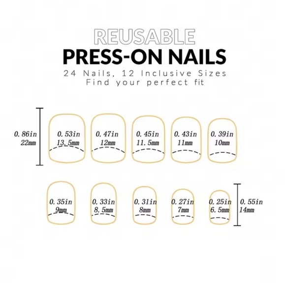 NEW Colorful Press-On Nails - Set Of 24 - Picture 4 of 6